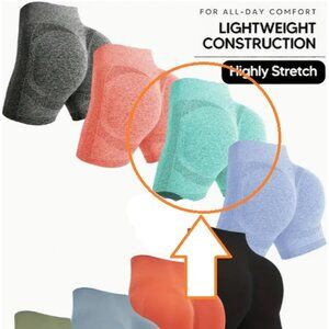 Heathered Green (mint green) booty-lift 3" biker short